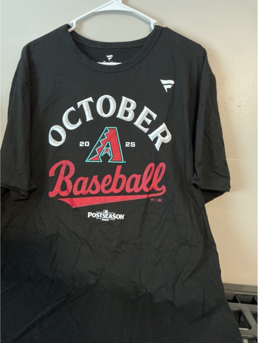 New With Tags Fanatics XL Arizona Diamondbacks 2025 October Baseball Black TShit